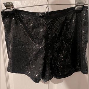 Black sequin shorts